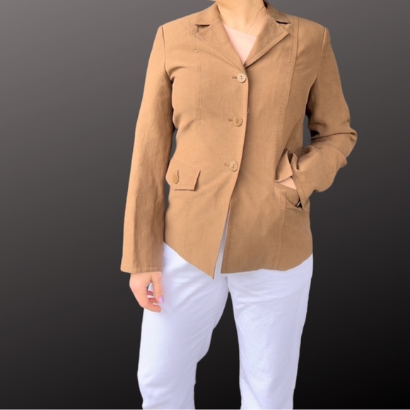 Brown, silk, Pendleton blazer size 6 - Picture 2 of 5